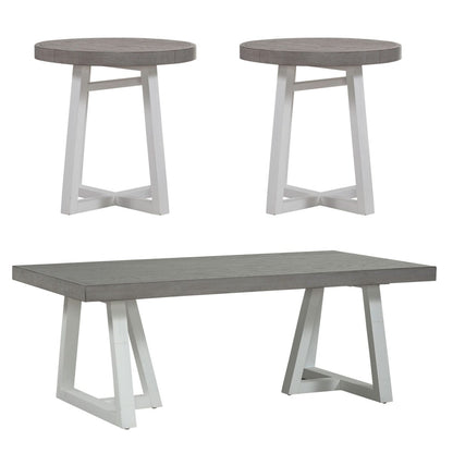 Palmetto Heights - 3 Piece Table Set (1 Cocktail 2 End Tables) - White Table Sets by Liberty Furniture - Walls Furniture & Mattress