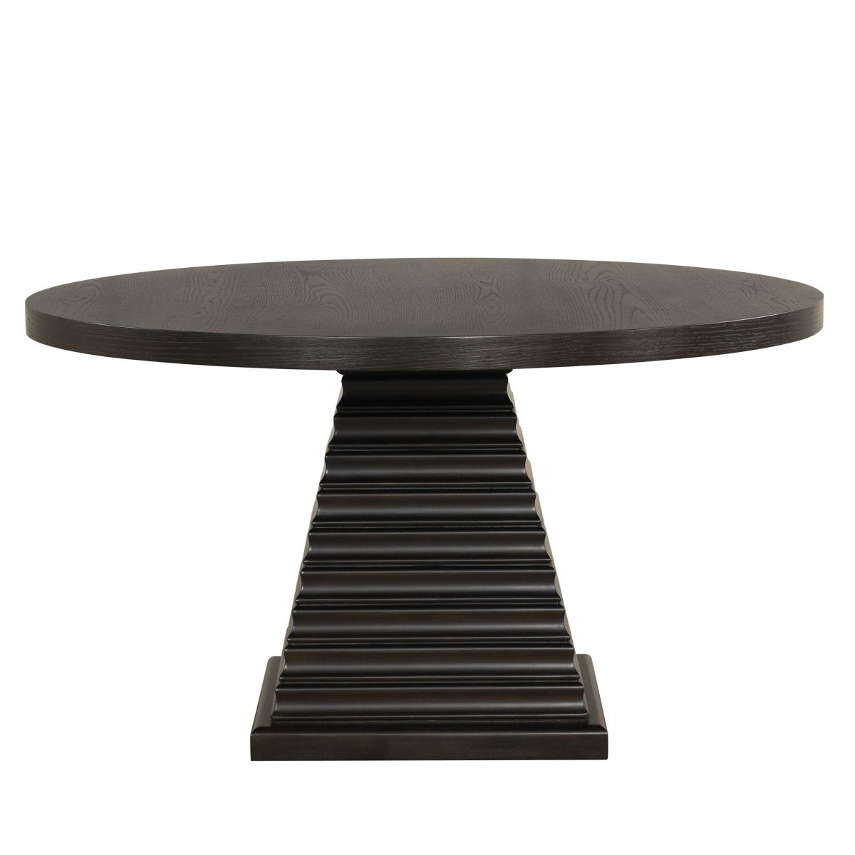 Plateau - 54" Round Dining Table - Top & Base - Dark Brown Dining Tables by New Classic - Walls Furniture & Mattress