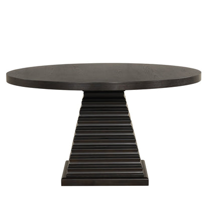 Plateau - 54" Round Dining Table - Top & Base - Dark Brown Dining Tables by New Classic - Walls Furniture & Mattress