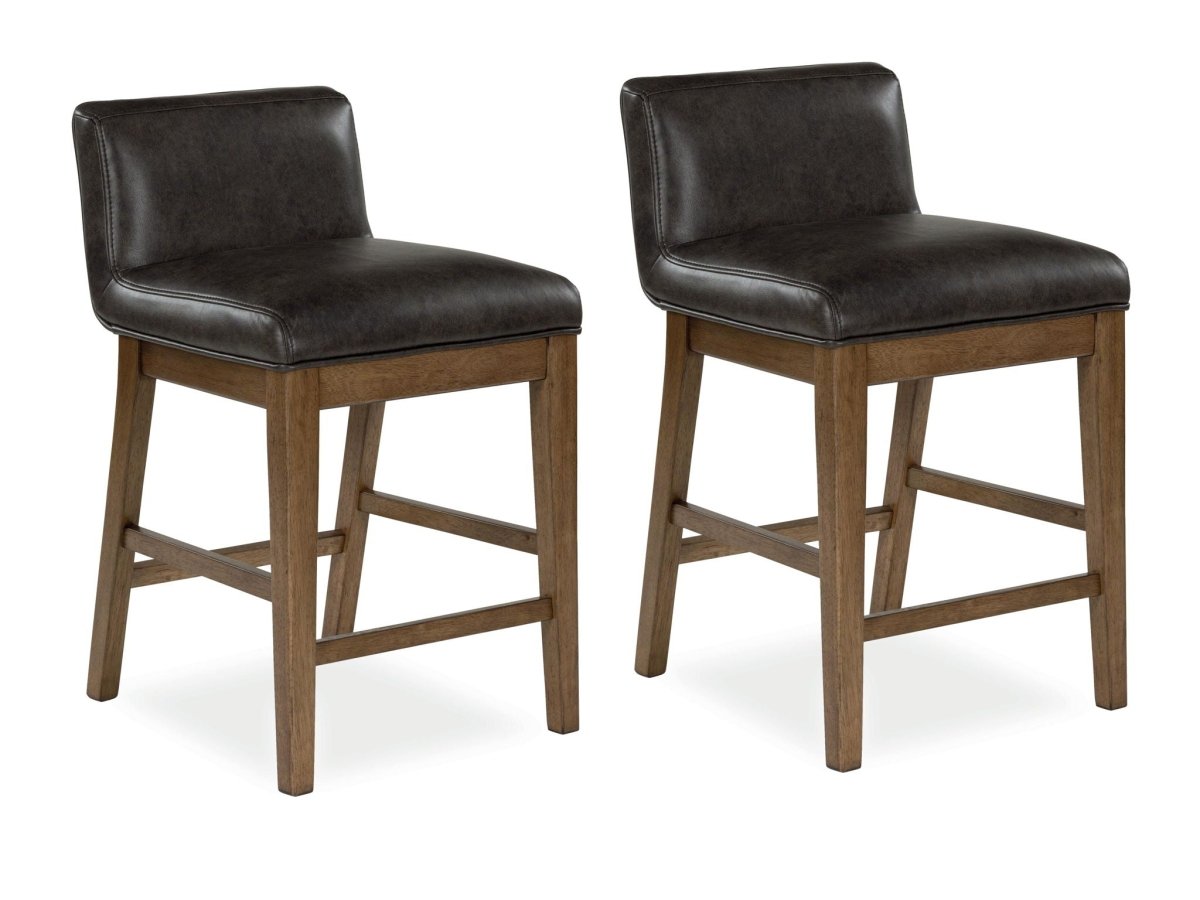 Cabalynn - Upholstered Barstool (Set of 2) - Two-tone Brown Stool Sets by Signature Design by Ashley® - Walls Furniture & Mattress