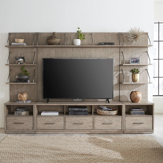 City Scape - Entertainment Center With Piers - Burnished Beige Entertainment Centers by Liberty Furniture - Walls Furniture & Mattress