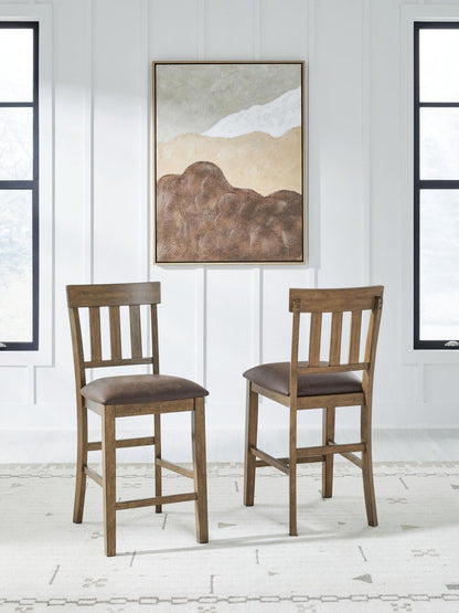 Urbinforte - Upholstered Barstool (Set of 2) - Light Brown Stool Sets by Signature Design by Ashley® - Walls Furniture & Mattress