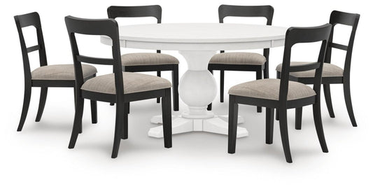 Greddinton - Round Dining Table Set - Black Chairs 5 Piece Dining Room Sets by Signature Design by Ashley® - Walls Furniture & Mattress