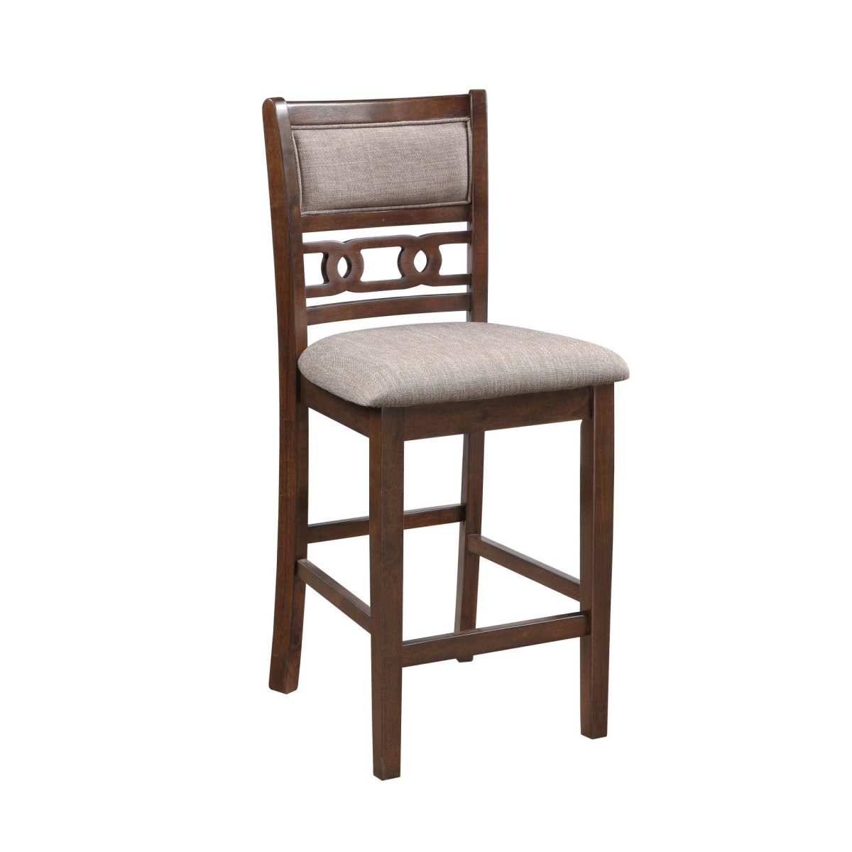 Gia - 3 Piece Dining Set (Counter Drop Leaf Table & 2 Chairs) - Cherry - Fabric 3 Piece Dining Room Sets by New Classic - Walls Furniture & Mattress