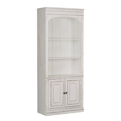 Magnolia Manor - Bunching Bookcase - White Standard Bookcases by Liberty Furniture - Walls Furniture & Mattress