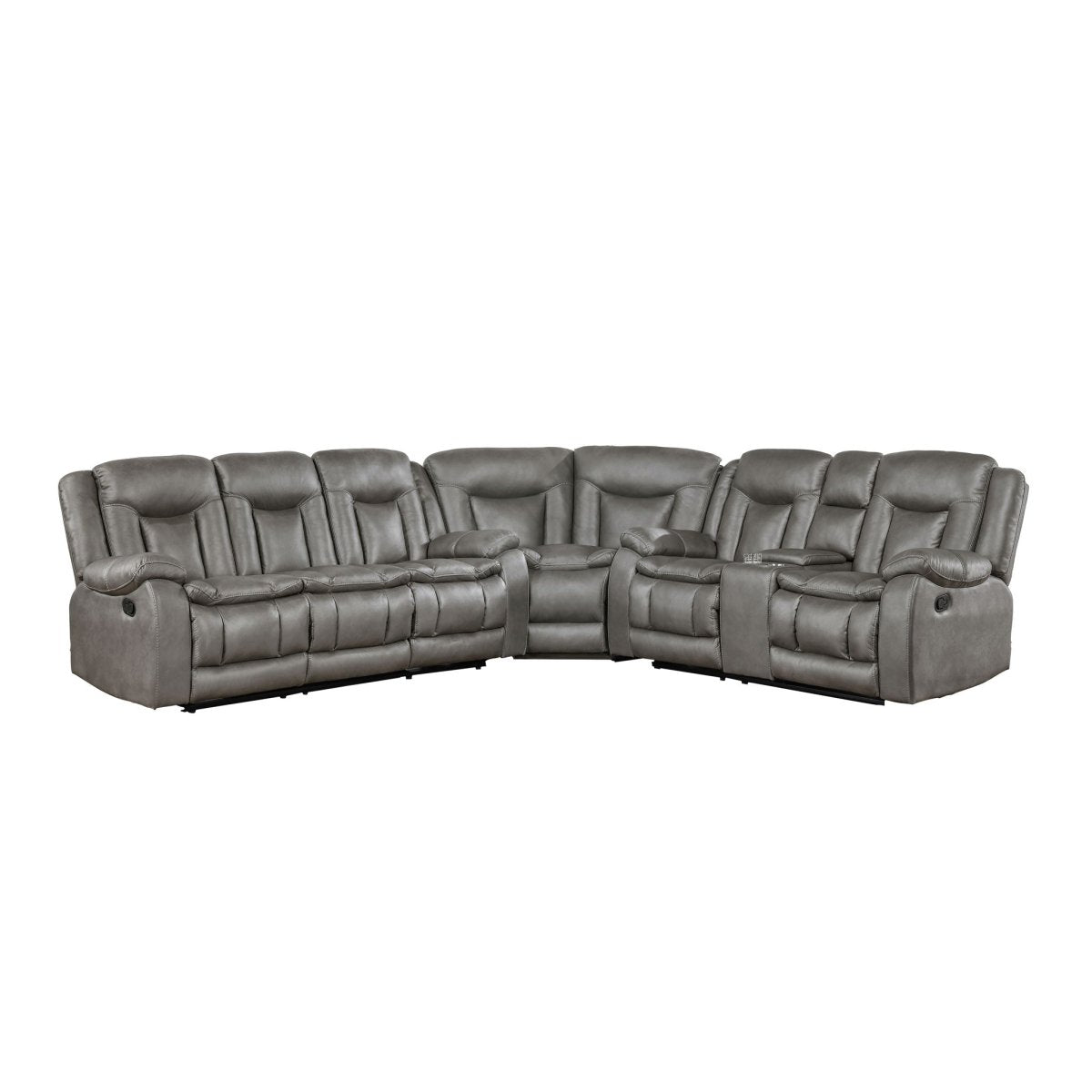 Morello - 3 Piece Manual Sofa/Loveseat/Wedge Reclining Sectionals by New Classic - Walls Furniture & Mattress