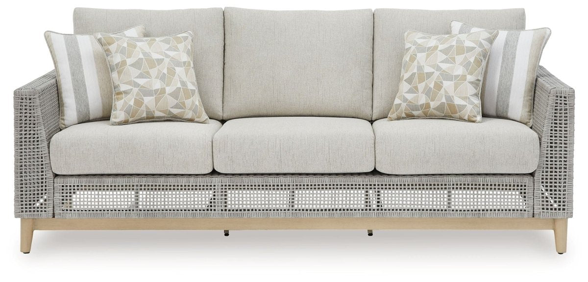 Seton Creek - 4 Pc. - Lounge Set - Gray 4 Piece Outdoor Sets by Signature Design by Ashley® - Walls Furniture & Mattress