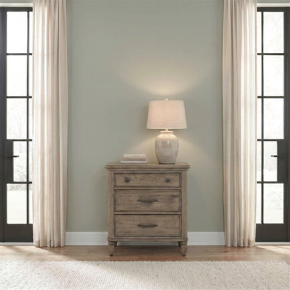 Hickory Grove - Nightstand With Charging Station - Heirloom Brown Nightstands w/ Charging Stations by Liberty Furniture - Walls Furniture & Mattress