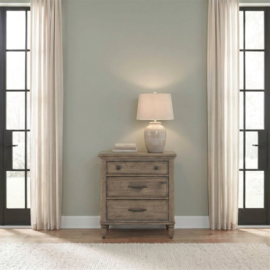 Hickory Grove - Nightstand With Charging Station - Heirloom Brown Nightstands w/ Charging Stations by Liberty Furniture - Walls Furniture & Mattress