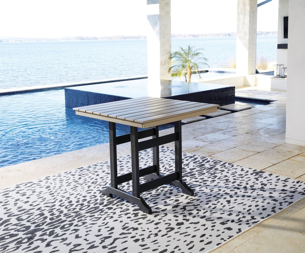 Fairen Trail - 5 Pc. - Counter Dining Set - Black / Driftwood 5 Piece Outdoor Sets by Signature Design by Ashley® - Walls Furniture & Mattress