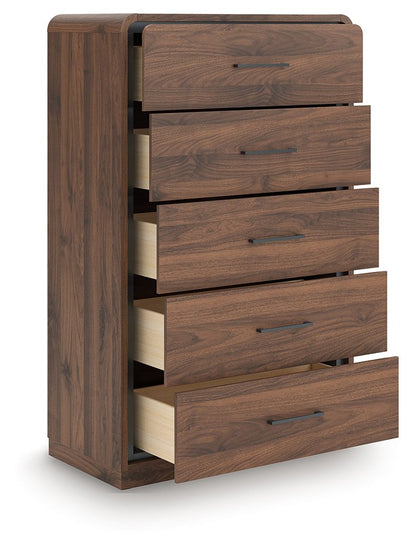 Fortlorn - Walnut Brown - Five Drawer Chest Accent Chests by Signature Design by Ashley® - Walls Furniture & Mattress
