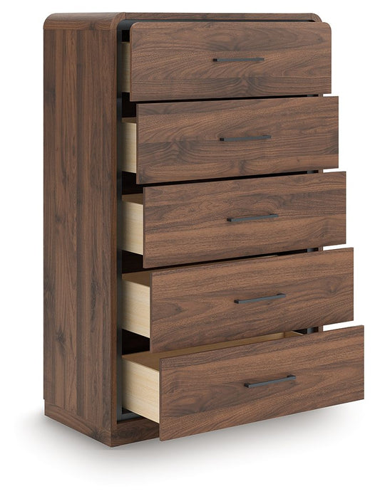 Fortlorn - Walnut Brown - Five Drawer Chest Accent Chests by Signature Design by Ashley® - Walls Furniture & Mattress