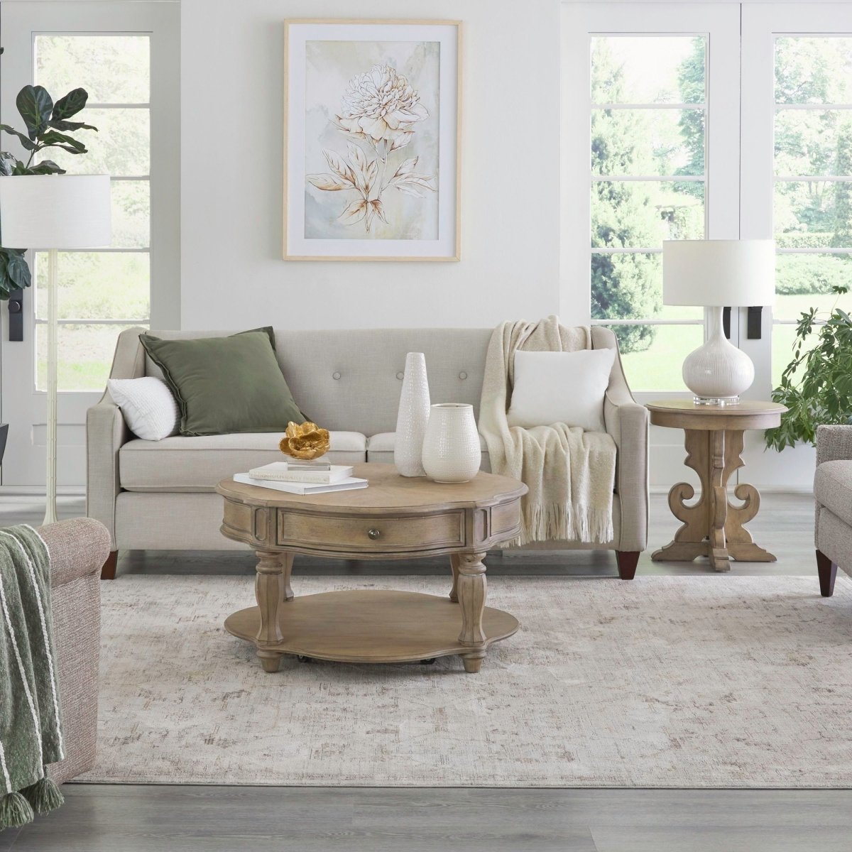 Magnolia Manor - 3 Piece Table Set (Round End Table) - Light Brown Table Sets by Liberty Furniture - Walls Furniture & Mattress