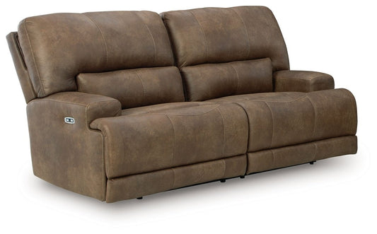 Beckley Place - Earth - 2 Seat Power Reclining Sofa With Adjustable Headrest Reclining Sofas by Signature Design by Ashley® - Walls Furniture & Mattress