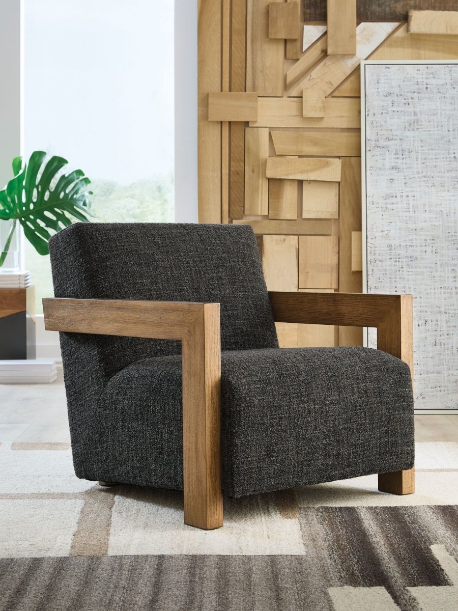 Dorney - Accent Chair - Charcoal / Brown Accent Chairs by Signature Design by Ashley® - Walls Furniture & Mattress