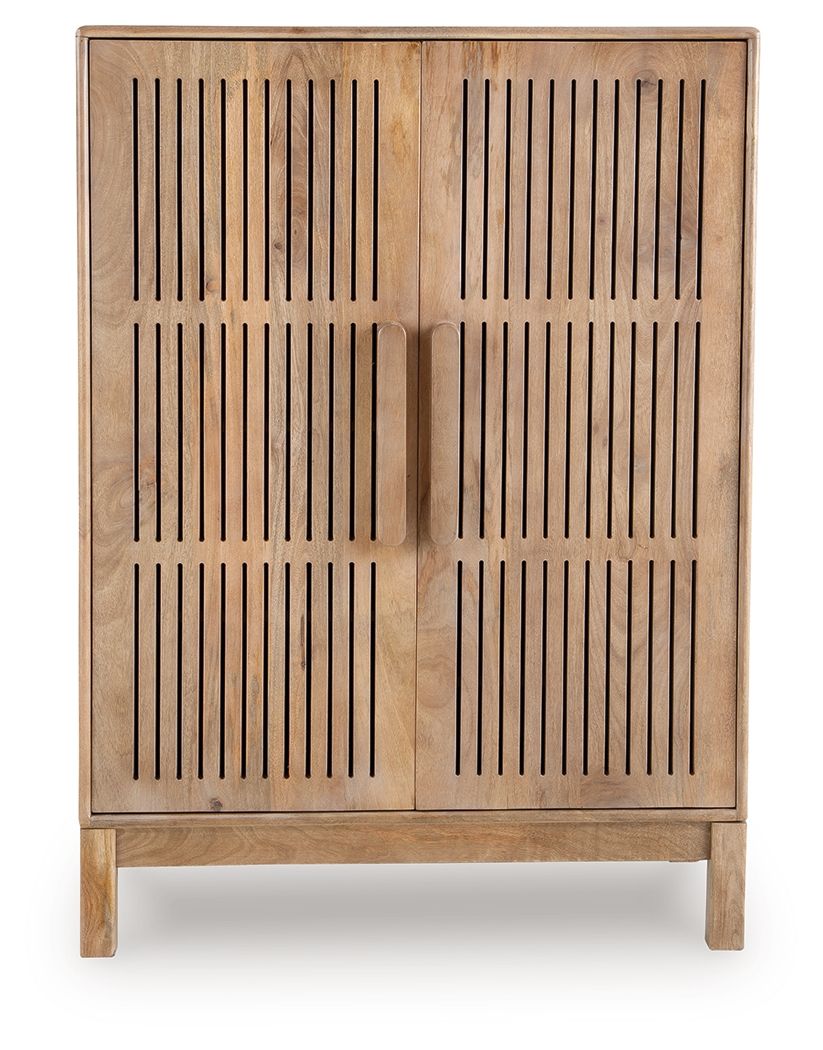 Pellamour - Natural Brown - Bar Cabinet Wine Cabinets by Signature Design by Ashley® - Walls Furniture & Mattress