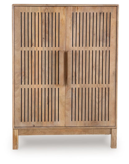 Pellamour - Natural Brown - Bar Cabinet Wine Cabinets by Signature Design by Ashley® - Walls Furniture & Mattress