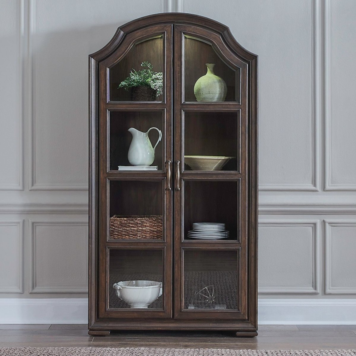 Provence Park - Bunching Display Cabinet - Brown Display Cabinets by Liberty Furniture - Walls Furniture & Mattress