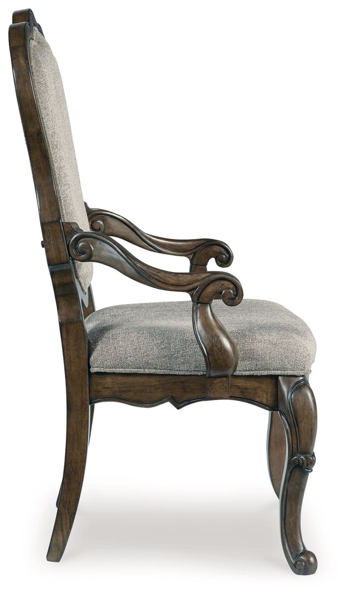Maylee - Dining Upholstered Arm Chair (Set of 2) - Dark Brown Chair Sets by Signature Design by Ashley® - Walls Furniture & Mattress