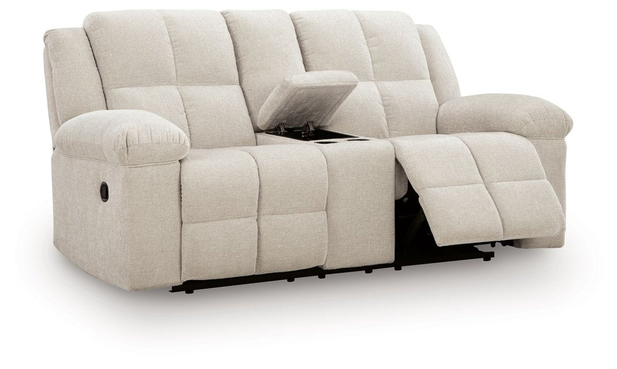 Orlen - Double Reclining Loveseat With Console - Winter Reclining Loveseats by Benchcraft® - Walls Furniture & Mattress
