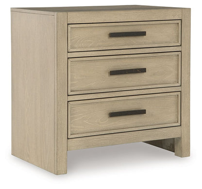 Calmoro - Three Drawer Night Stand - Gray Accent Nightstands by Ashley® - Walls Furniture & Mattress