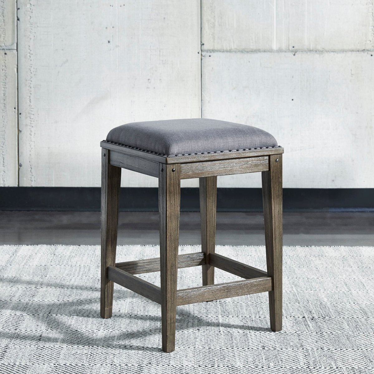 Sonoma Road - Upholstered Console Stool - Weathered Beaten Bark Counter Height (24" - 27") by Liberty Furniture - Walls Furniture & Mattress