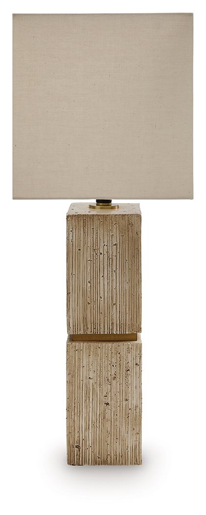 Laddner - Poly Table Lamp - Beige Table Lamps by Signature Design by Ashley® - Walls Furniture & Mattress