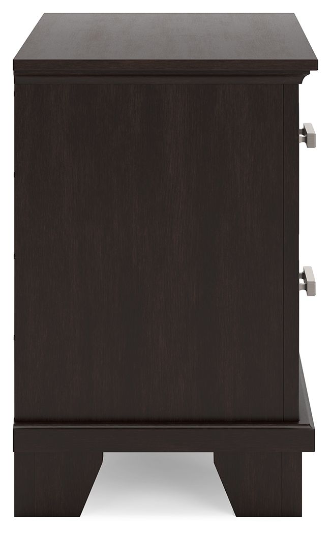 Covetown - Two Drawer Night Stand - Dark Brown Accent Nightstands by Signature Design by Ashley® - Walls Furniture & Mattress