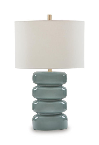 Clayard - Ceramic Table Lamp - Gray Blue Table Lamps by Signature Design by Ashley® - Walls Furniture & Mattress
