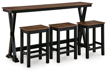 Wildenauer - Rectangular Dining Room Counter Table Set (Set of 4) - Brown / Black 4 Piece Dining Room Sets by Signature Design by Ashley® - Walls Furniture & Mattress