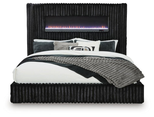 Tayleena - Upholstered Bed With Fireplace And Wireless Audio Upholstered Beds by Signature Design by Ashley® - Walls Furniture & Mattress