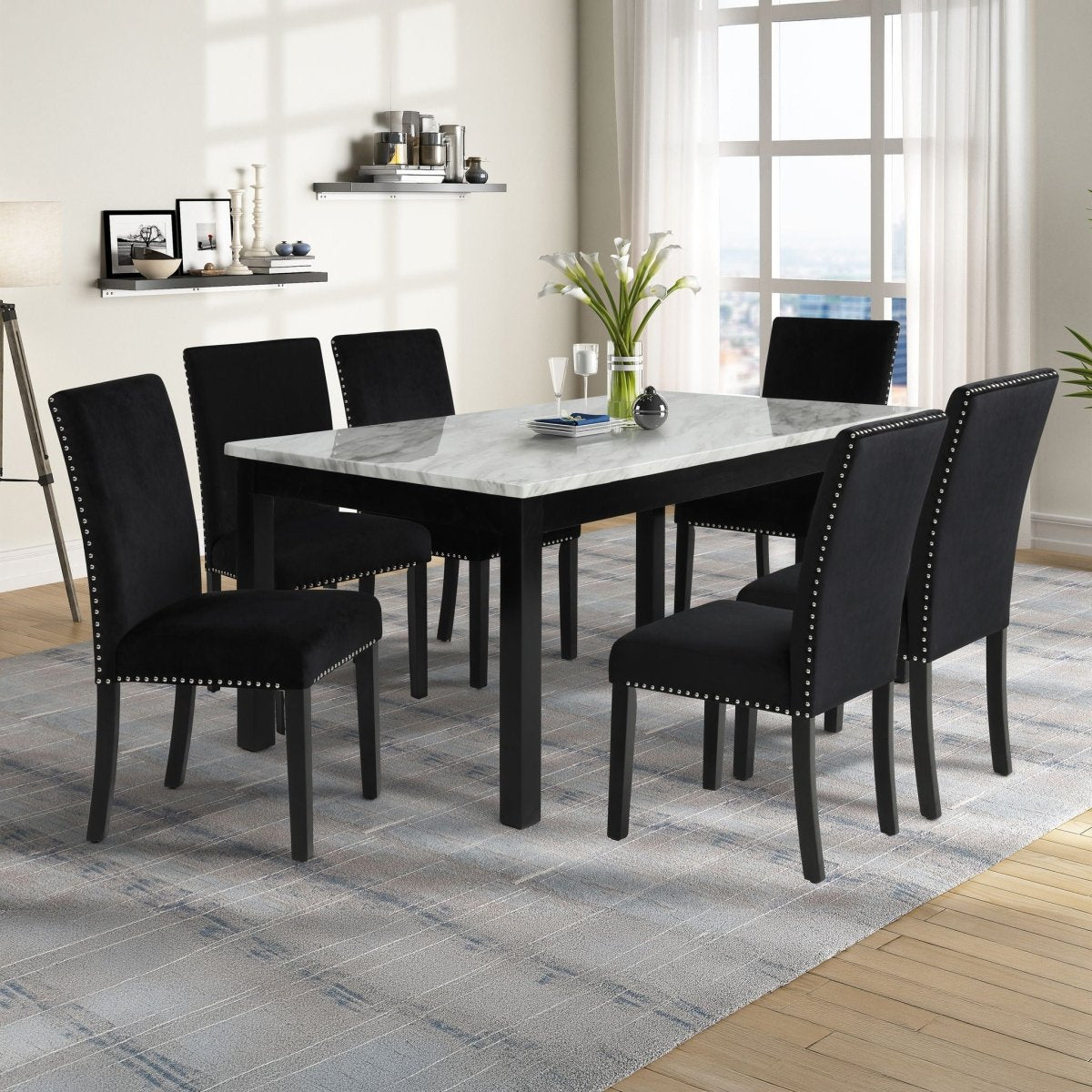 Celeste - Dining Table Set 5 Piece Dining Room Sets by New Classic - Walls Furniture & Mattress