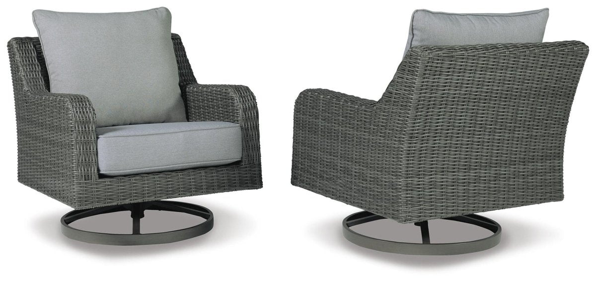 Elite Park - Swivel Lounge w/ Cushion - Gray Swivel Chairs by Signature Design by Ashley® - Walls Furniture & Mattress