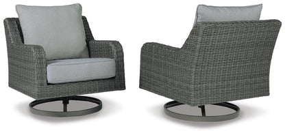 Elite Park - Swivel Lounge w/ Cushion - Gray Swivel Chairs by Signature Design by Ashley® - Walls Furniture & Mattress