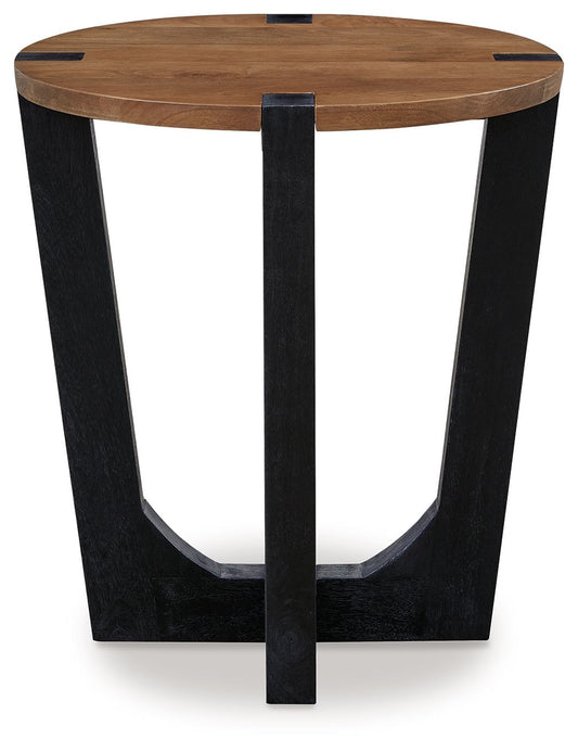 Hanneforth - Round End Table - Brown