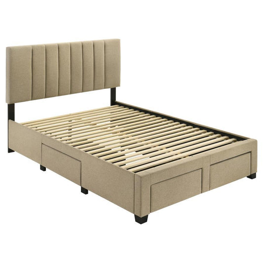 Wheatland - 4 - Drawer Upholstered Storage Bed Storage Beds by Coaster Fine Furniture - Walls Furniture & Mattress