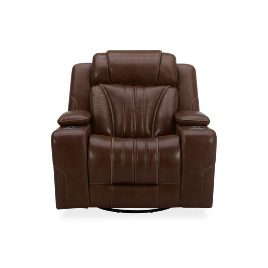 Caswell - Swivel Glider Recliner P2 - Brown Swivel Glider Chairs by Liberty Furniture - Walls Furniture & Mattress