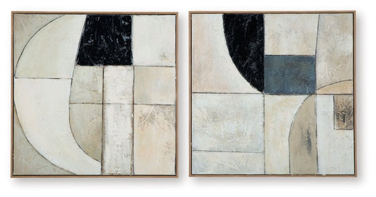 Bexlen - Tan / Taupe / Black - Wall Art Set (Set of 2) Canvas Art Sets by Signature Design by Ashley® - Walls Furniture & Mattress