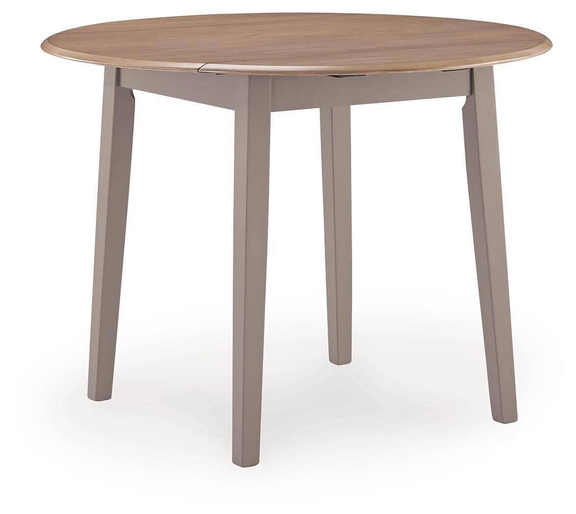 Harperfeld - Round Dining Room Drop Leaf Table - Natural / Gray Dining Tables by Signature Design by Ashley® - Walls Furniture & Mattress