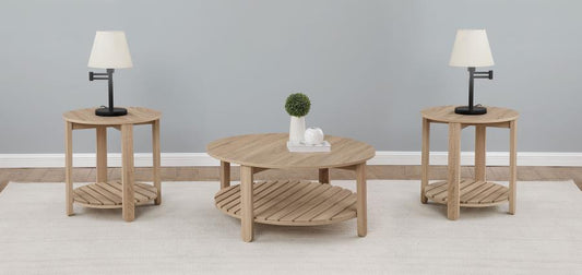Fowler - Round Coffee Table Set Table Sets by Coaster Fine Furniture - Walls Furniture & Mattress