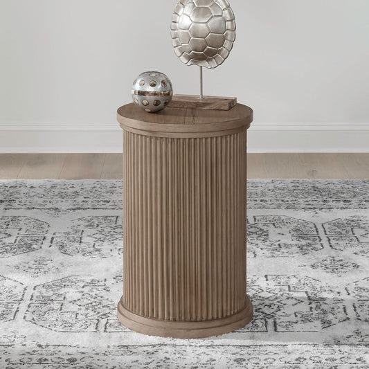 Haven Hills - Round Chairside Table - Camel Beige Chair Side Tables by Liberty Furniture - Walls Furniture & Mattress
