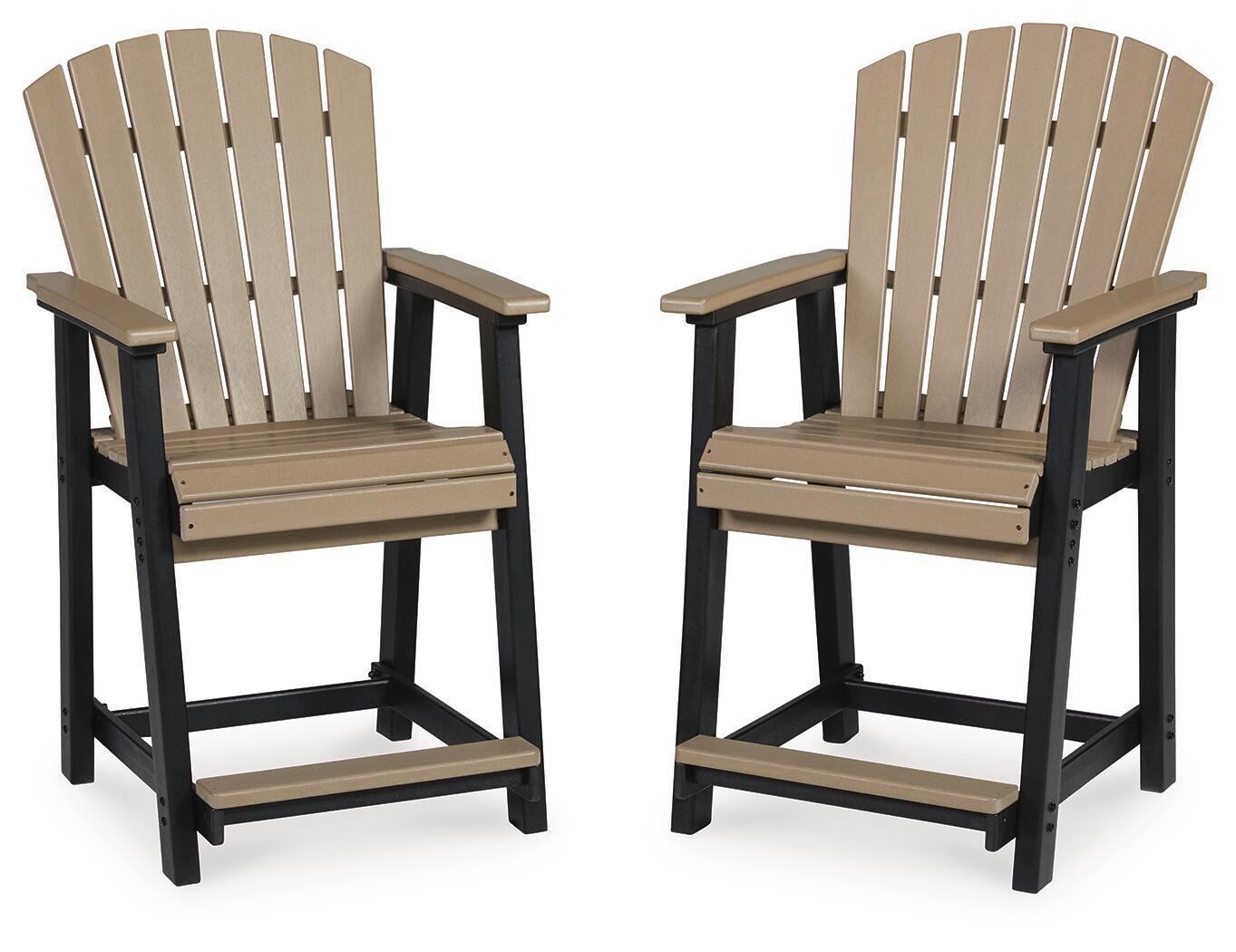 Fairen Trail - Barstool (Set of 2) - Black / Driftwood Stool Sets by Signature Design by Ashley® - Walls Furniture & Mattress
