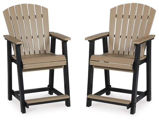 Fairen Trail - Barstool (Set of 2) - Black / Driftwood Stool Sets by Signature Design by Ashley® - Walls Furniture & Mattress