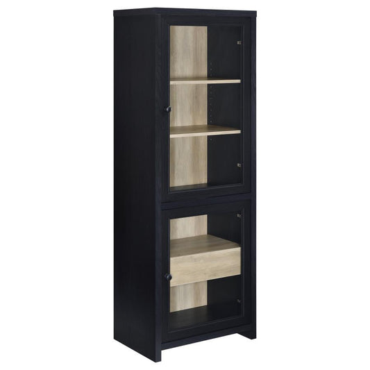 Denison - 67" 2 - Door Media Tower Storage Cabinet - Black Piers by Coaster Fine Furniture - Walls Furniture & Mattress