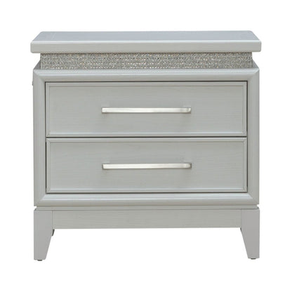 Reflections - Nightstand With Lights and Charging Station - White Nightstands w/ Charging Stations by Liberty Furniture - Walls Furniture & Mattress