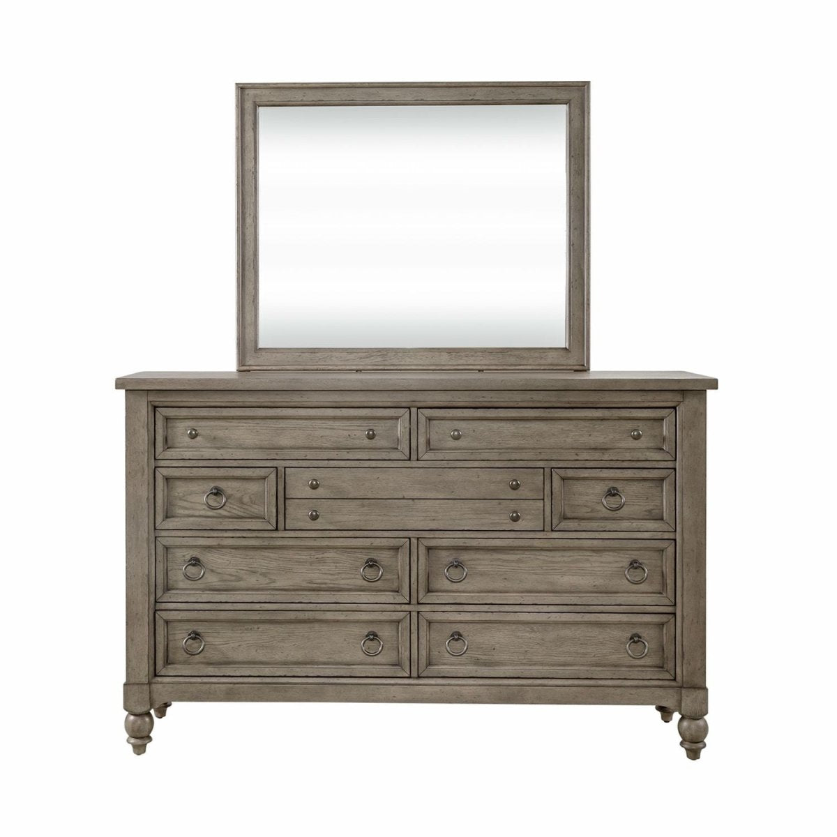 Americana Farmhouse - Dresser & Mirror Dresser & Mirror by Liberty Furniture - Walls Furniture & Mattress