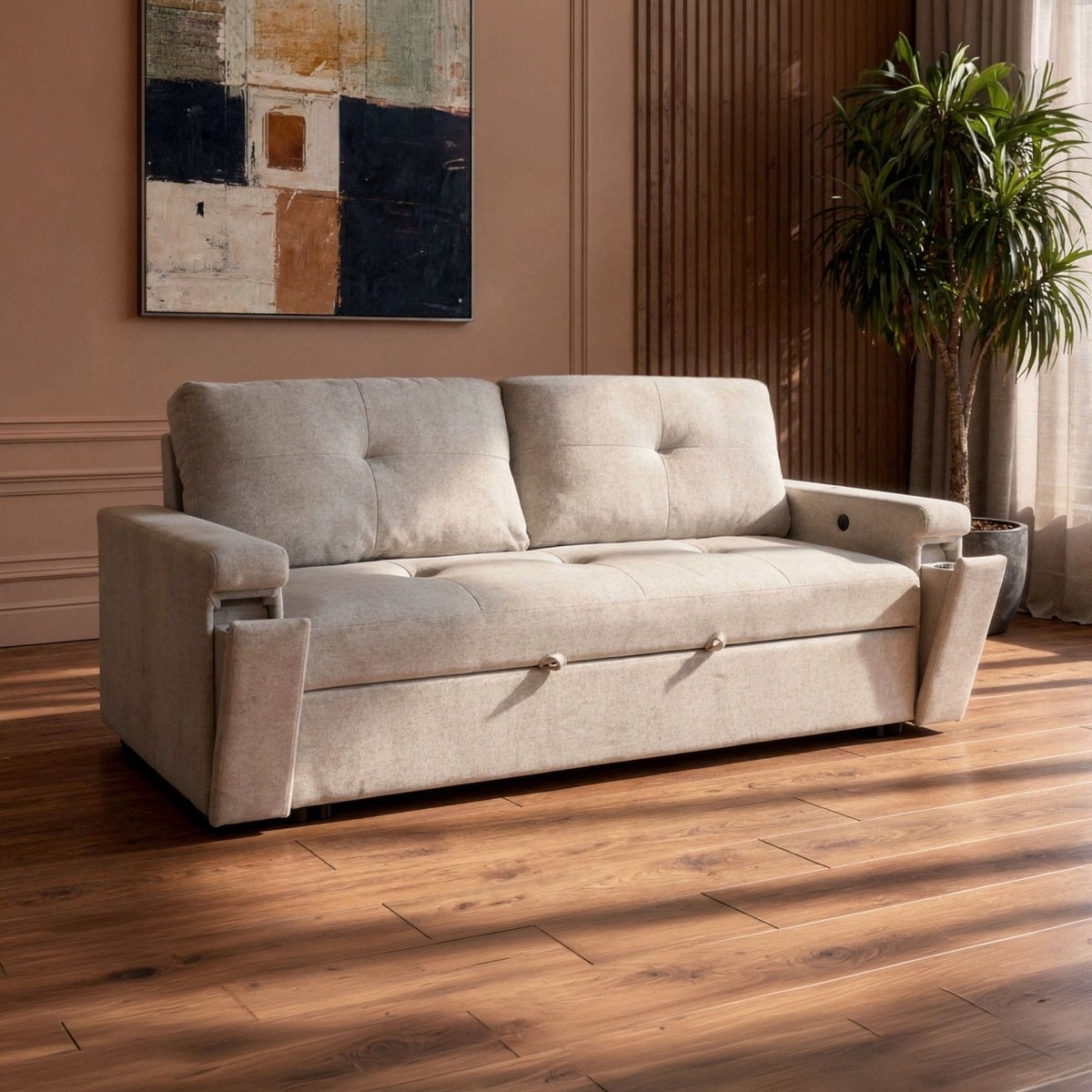 Breeze - Sleeper Sofa - Sand Sleeper Sofas by New Classic - Walls Furniture & Mattress