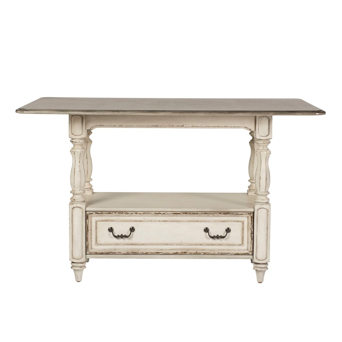 Magnolia Manor - 5 Piece Gathering Table Set - Upholstered Chairs - White 5 Piece Dining Room Sets by Liberty Furniture - Walls Furniture & Mattress