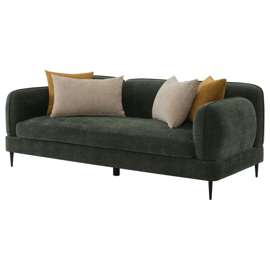 Jade - Chenille Upholstered Modern Track Arm Sofa Stationary Sofas by Coaster Fine Furniture - Walls Furniture & Mattress