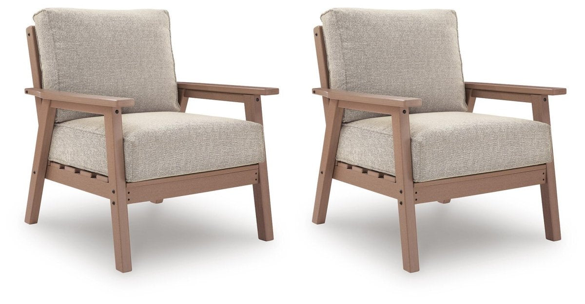 Grover Beach - Lounge Chair With Cushion (Set of 2) - Driftwood Chair Sets by Signature Design by Ashley® - Walls Furniture & Mattress